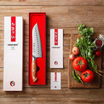 COLTELLO SANTOKU OLIVATO 17.8 CM GERMAN STEEL X02-RS HEZHEN - 14000010 - MEDRI