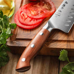 COLTELLO SANTOKU OLIVATO 17.8 CM GERMAN STEEL X02-RS HEZHEN - 14000010 - MEDRI