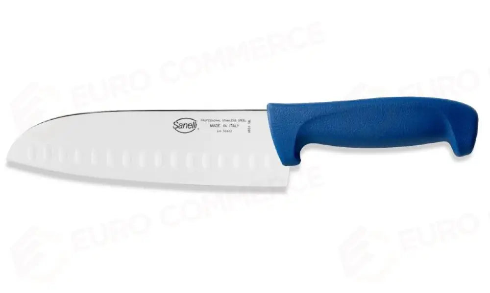 COLTELLO SANTOKU OLIVATO CM.18 MEAT E BBQ - 385118L - SANELLI - COLTELLERIA