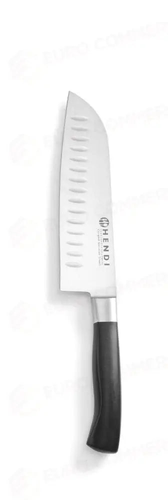 COLTELLO SANTOKU PROFI LINE SCANALATA NERO (L)310MM - HENDI