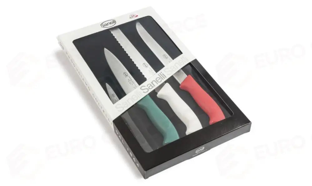 CONFEZIONE CUCINA 4 PZ. TRICOLORE SKIN - 907204 - SANELLI - COLTELLERIA
