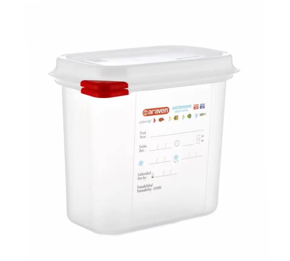 CONTENITORE CON COPERCHIO 1/9 17.6X10.8 CM H 10 CM POLIPROPILENE 03021 ARAVEN - 12480012 - MEDRI