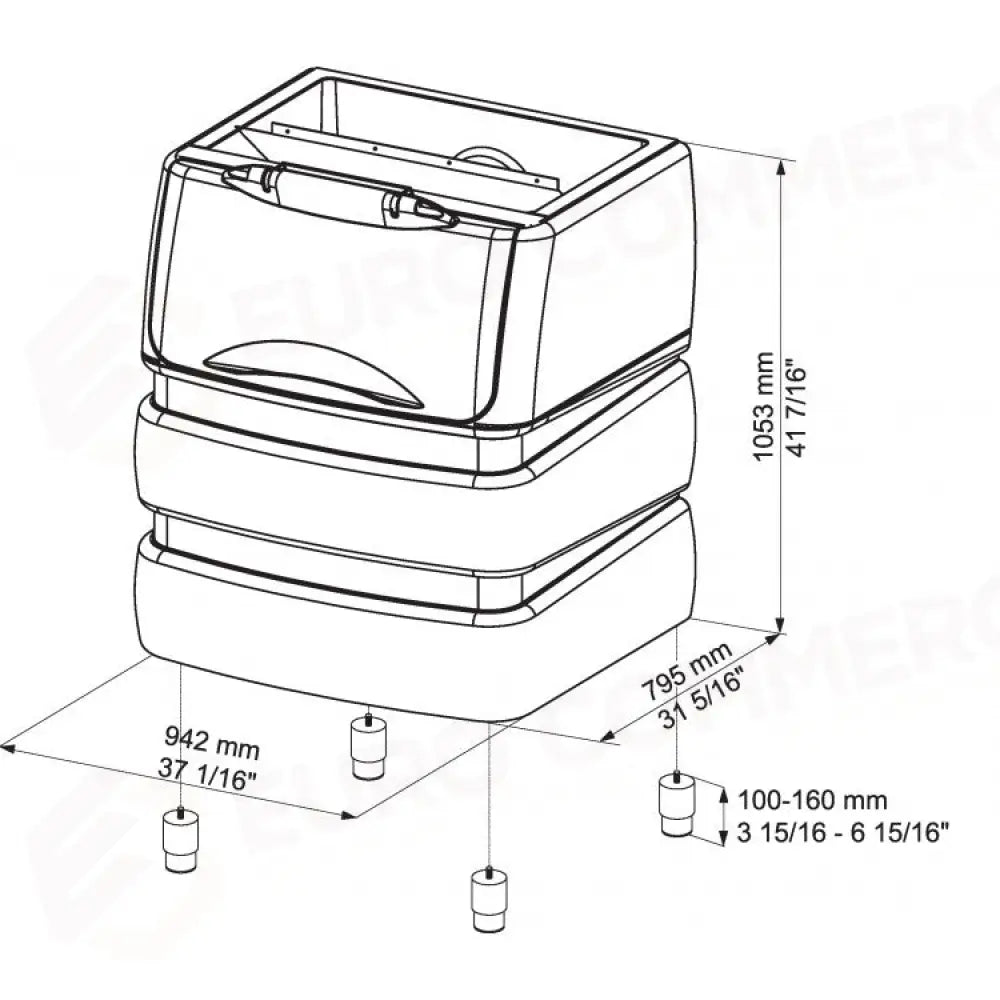 I BIN SONO ABBINABILI A TUTTI I PRODUTTORI DI GHIACCIO MODULARI. SONO DISPONIBILI NELLA VERSIONE CON CARROZZERIA IN ACCIAIO INOX CON VASCA INTERNA IN POLIETILENE E NELLA VERSIONE INTERAMENTE IN POLIETILENE. SONO DISPONIBILI ANCHE BIN CON CARRELLO ESTRAIBILE PER CONSENTIRE UN FACILE TRASPORTO DEL GHIACCIO ALLA POSTAZIONE DI UTILIZZO. - BIN240PE - BREMA