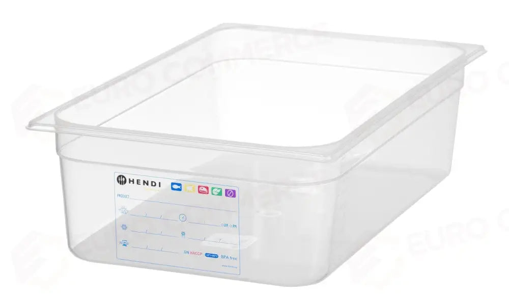 CONTENITORE GASTRONORM 1/1 GN 1/1 21L TRASPARENTE 530X325X(H)150MM - HENDI