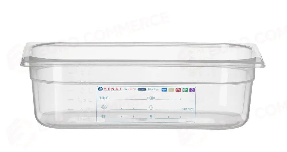 CONTENITORE GASTRONORM 1/3 GN 1/3 4L TRASPARENTE 325X176X(H)100MM - HENDI