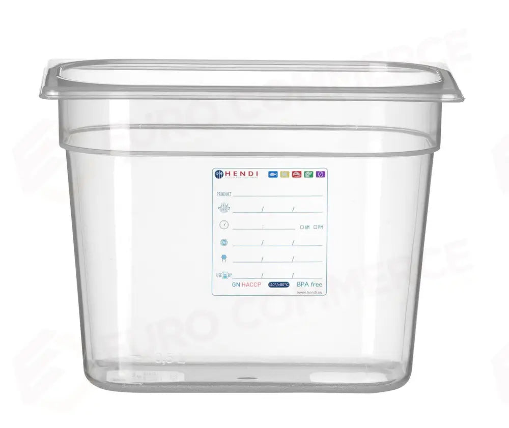 CONTENITORE GASTRONORM 1/4 GN 1/4 5,5L TRASPARENTE 265X162X(H)200MM - HENDI