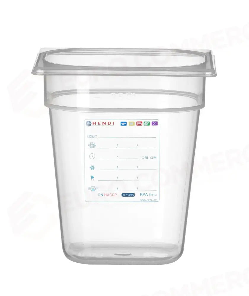 CONTENITORE GASTRONORM 1/6 HENDI GN 1,6L TRASPARENTE 176X162X(H)100MM - 880470