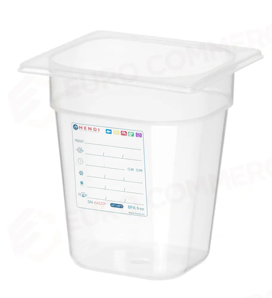 CONTENITORE GASTRONORM 1/6 HENDI GN 3,4L TRASPARENTE 176X162X(H)200MM - 880456