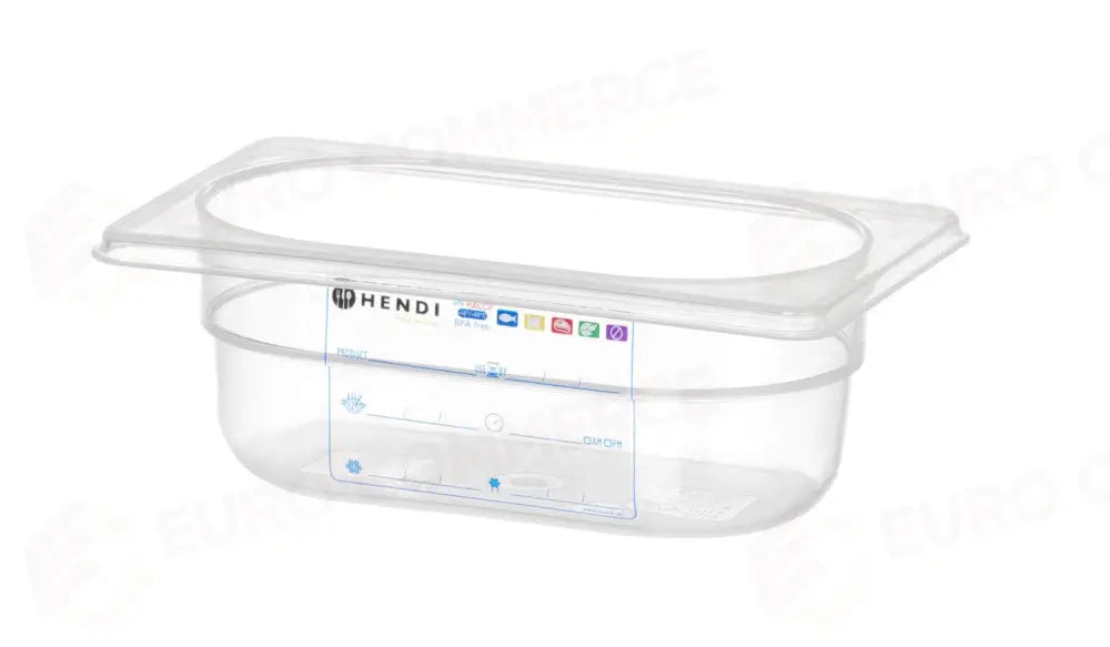 CONTENITORE GASTRONORM 1/9 GN 1/9 0,6L TRASPARENTE 176X108X(H)65MM - HENDI