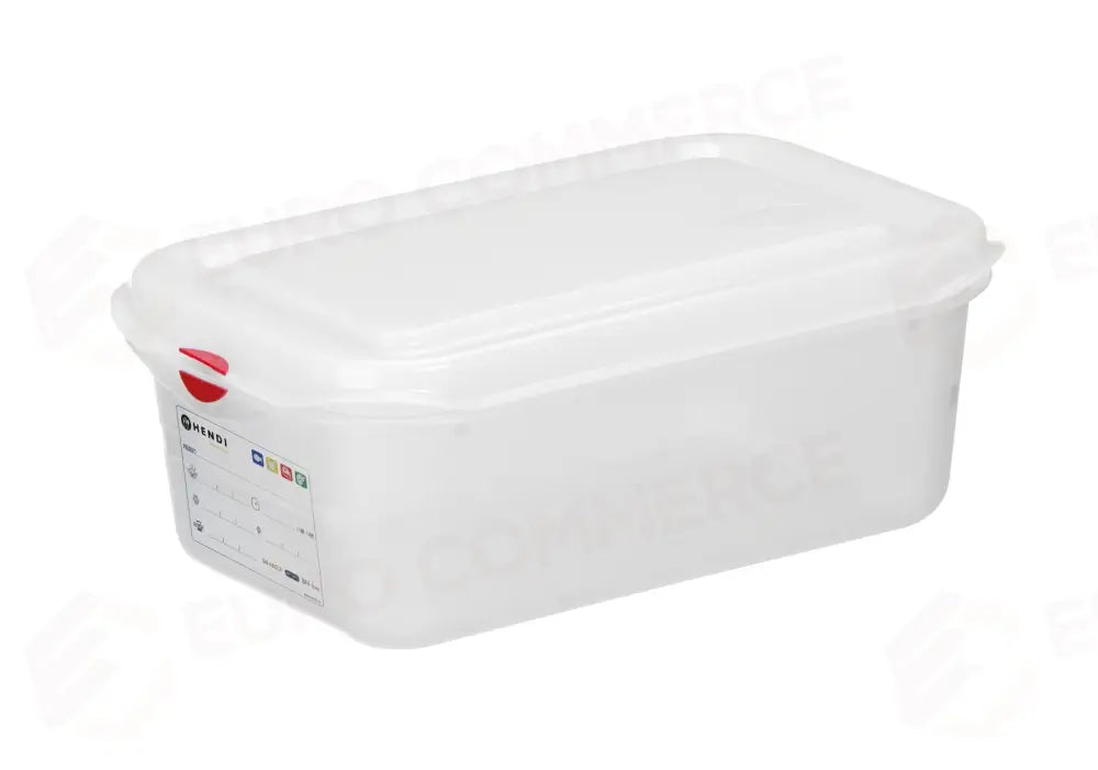 CONTENITORE GN 1/4 POLIPROPILENE HENDI 1,8L TRASPARENTE 265X162X(H)65MM - 873182