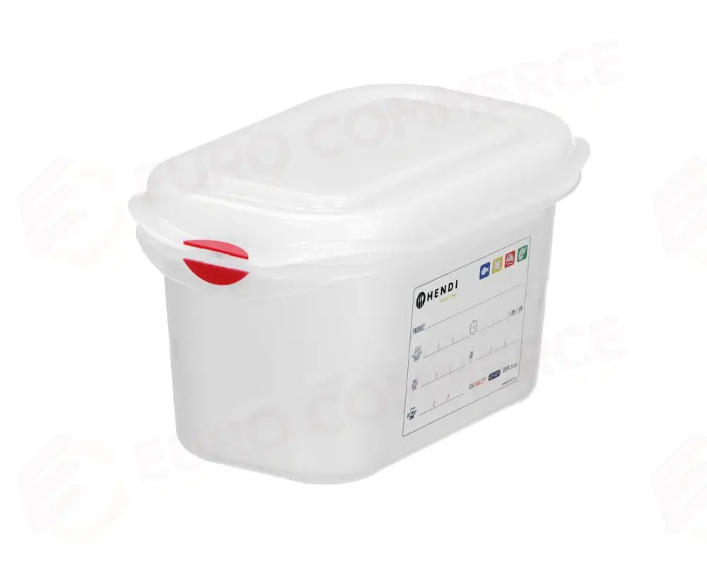 CONTENITORE GN 1/9 POLIPROPILENE GN 1/9 1L TRASPARENTE 176X108X(H)100MM - HENDI