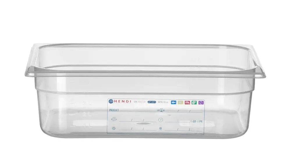 CONTENITORI GASTRONORM 1/2 GN 1/2 6,5L TRASPARENTE 325X265X(H)100MM - HENDI