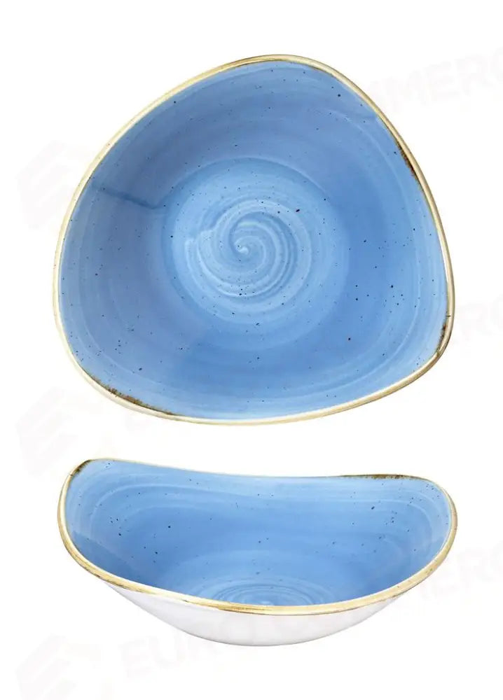 COPPETTA TRIANGOLARE 15,3 CM STONECAST CORNFLOWER BLUE SCFSTRB61 CHURCHILL - 9780968 - MEDRI