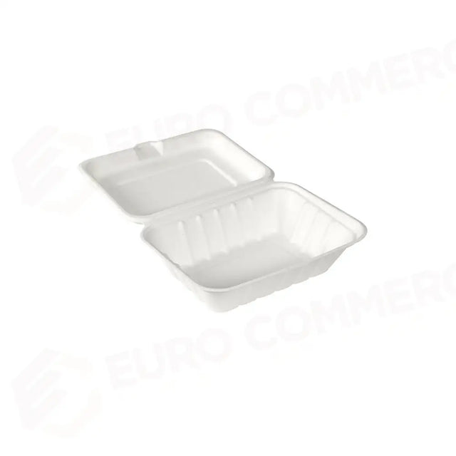 CT.300 PZ BOÎTE 1/COMPARTIMENT CM.18,5X14,3X6H-CL.53 BAGASSE BLANCHE - PC/300/36 - ROYALE