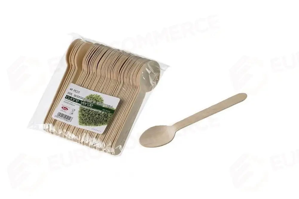 CUCCHIAIO IN LEGNO NATURALE - 16 CM - Q1012 - LEONE - MONOUSO BIO
