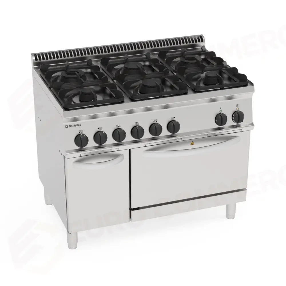 CUCINA 1050 GAS C/FORNO ELETTRICO GN2/1 - 613104 - TECNOINOX