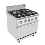 CUCINA 4 FUOCHI SERIE 700 CON FORNO STATICO A GAS - AT7G4B-O-2 - ATOSA