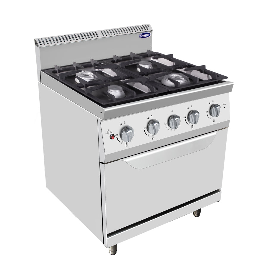 CUCINA 4 FUOCHI SERIE 700 CON FORNO STATICO A GAS - AT7G4B-O-2 - ATOSA