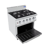 CUCINA 4 FUOCHI SERIE 700 CON FORNO STATICO A GAS - AT7G4B-O-2 - ATOSA