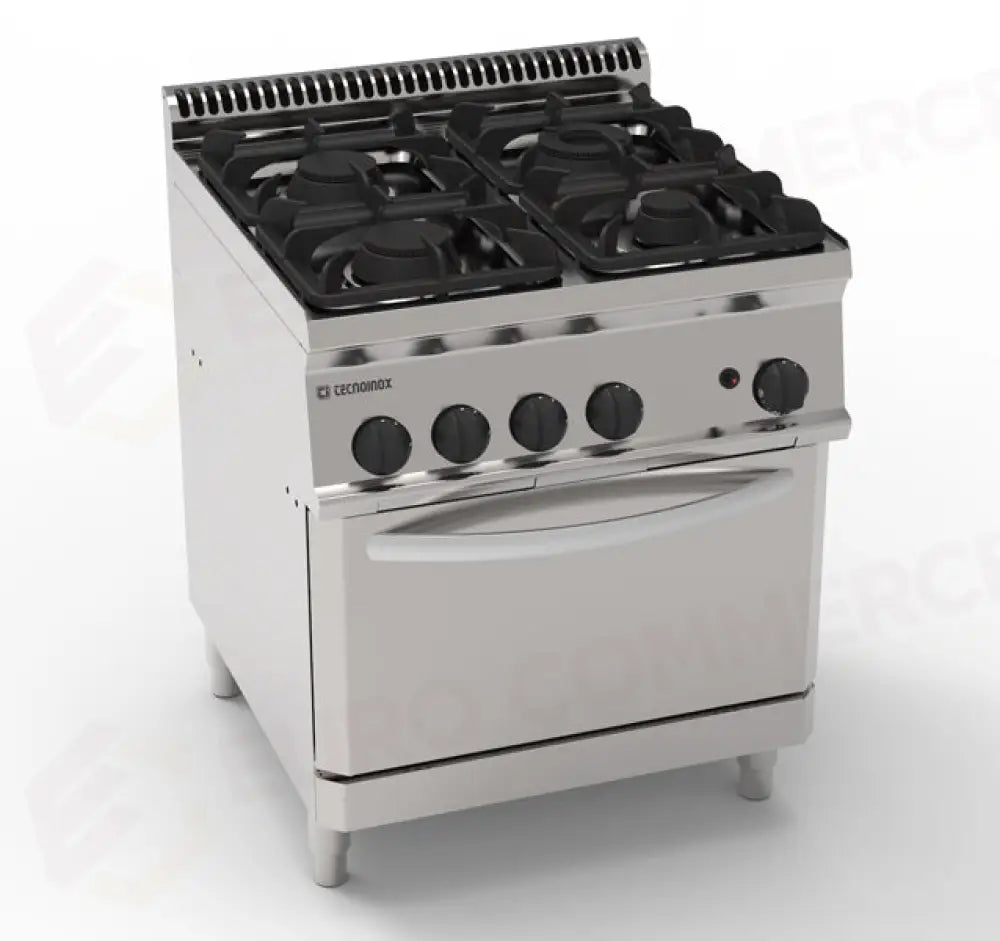 CUCINA 700 GAS C/FORNO GAS GN2/1 - 613011 - TECNOINOX