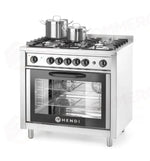 CUCINA A GAS - 5 BRUCIATORI CON FORNO ELETTRICO HENDI KITCHEN LINE ARGENTO 230V/2900W 14,3KW