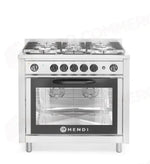 CUCINA A GAS - 5 BRUCIATORI CON FORNO ELETTRICO HENDI KITCHEN LINE ARGENTO 230V/2900W 14,3KW 9