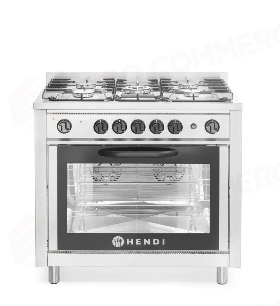 CUCINA A GAS - 5 BRUCIATORI CON FORNO ELETTRICO KITCHEN LINE ARGENTO 230V/2900W 14,3KW 9 - HENDI