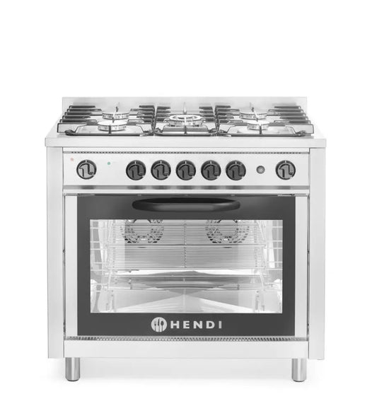 CUCINA A GAS - 5 BRUCIATORI CON FORNO ELETTRICO KITCHEN LINE ARGENTO 230V/2900W 14,3KW 9 - HENDI