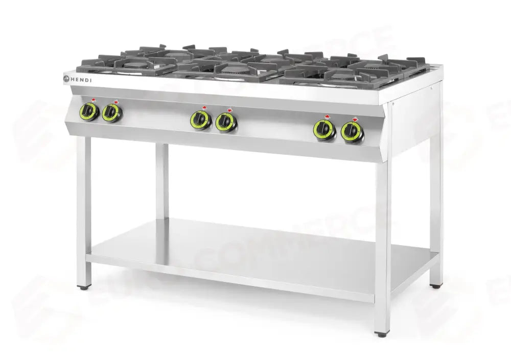 CUCINA A GAS 6 FUOCHI CON SUPPORTO APERTO HENDI KITCHEN LINE 28,5KW 1200X700X(H)900MM - 226094