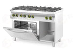 CUCINA A GAS KITCHEN LINE 6 BRUCIATORI CON FORNO CONVEZIONE GN 1/1 HENDI 230V/3000 - 225899