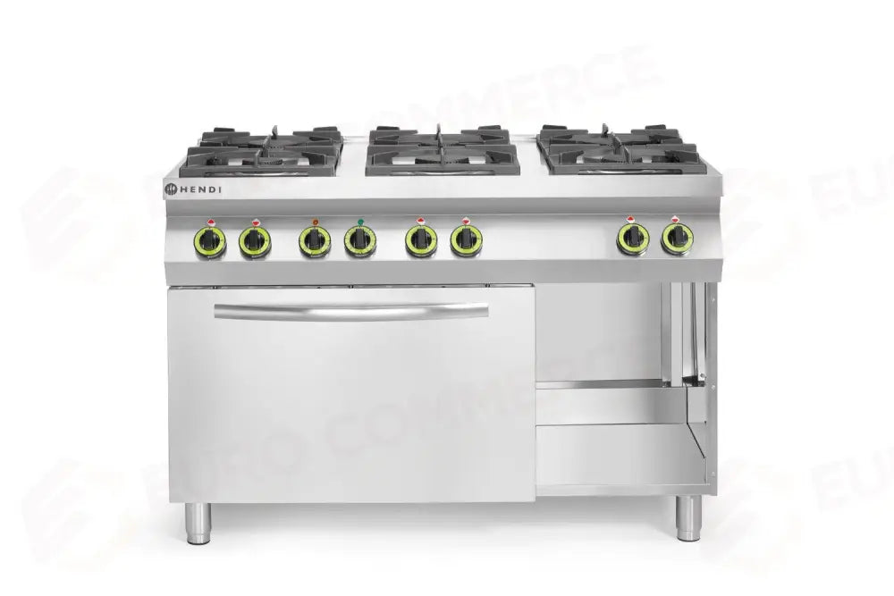 CUCINA A GAS KITCHEN LINE 6 BRUCIATORI CON FORNO A CONVEZIONE GN 1/1 KITCHEN LINE 230V/3000 - HENDI