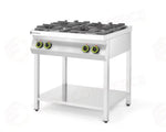 CUCINA A GAS LINEA 4 BRUCIATORI CON SUPPORTO APERTO HENDI KITCHEN LINE 19KW 800X700X(H)90 - 227589