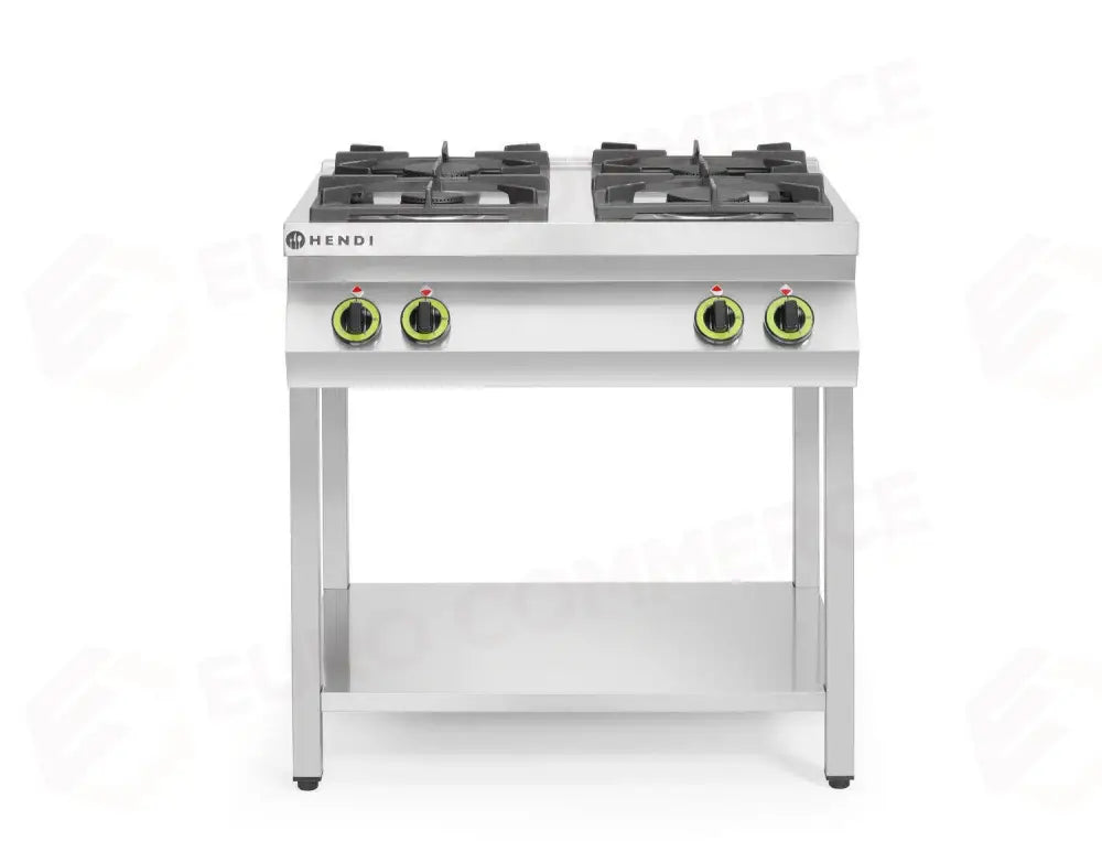 CUCINA A GAS CUCINA LINEA 4 BRUCIATORI CON SUPPORTO APERTO KITCHEN LINE 19KW 800X700X(H)90 - HENDI