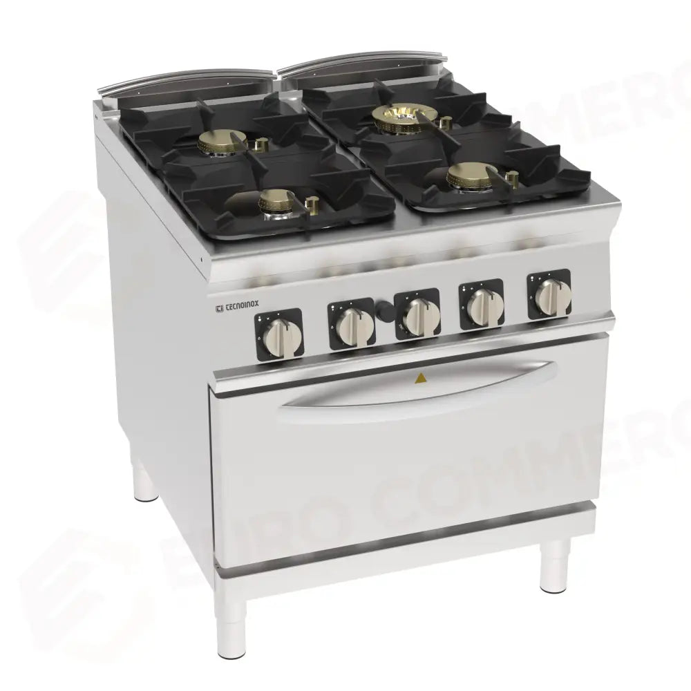 CUCINA GAS 4FUOCHI FORNO GAS GN2/1 ERM. - 313274 - TECNOINOX