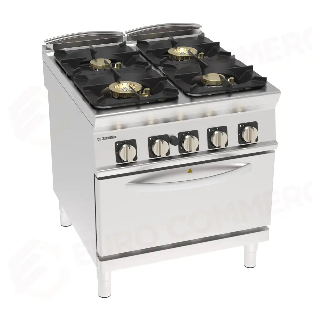 CUCINA GAS 4FUOCHI FORNO GAS GN2/1 ERM. - 313275 - TECNOINOX
