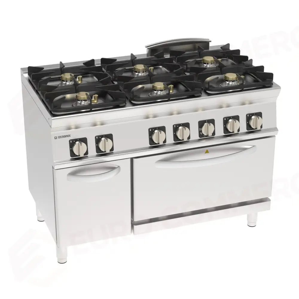 CUCINA GAS 6F. ERM. FORNO EL.VENT.GN1/1 - 713213 - TECNOINOX