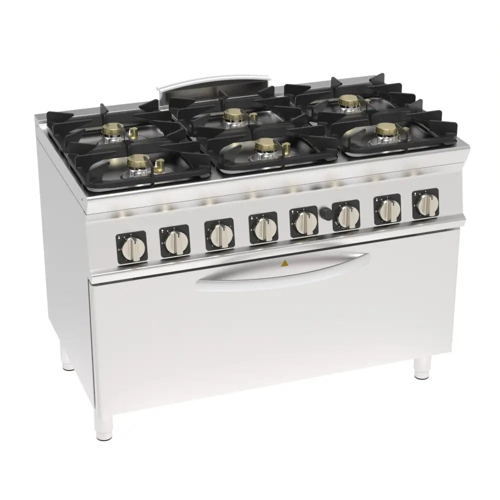 CUCINA GAS 6F. ERM. FORNO FULL.GAS/GRILL - 713217 - TECNOINOX