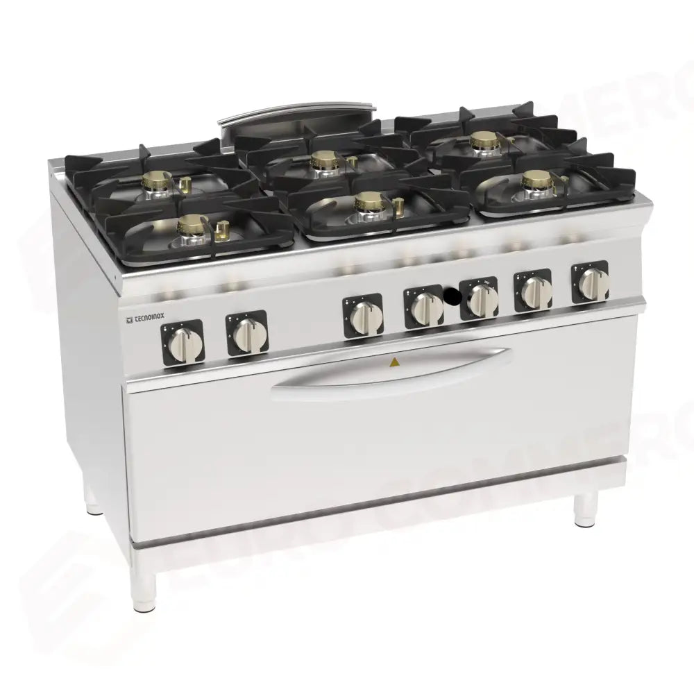 CUCINA GAS 6F. ERM. FORNO GAS FULLSIZE - 713215 - TECNOINOX