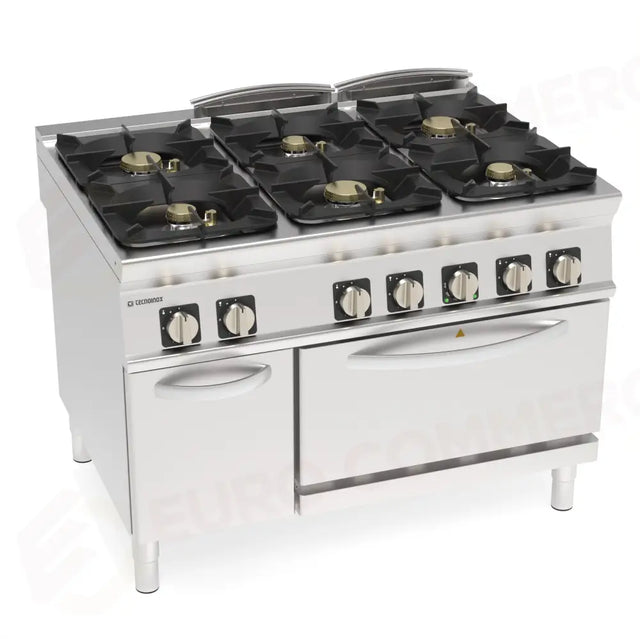 6-Hour Gas Range, Electric Oven, Fan, GN 1/1, Heated - 313288 - TECNOINOX