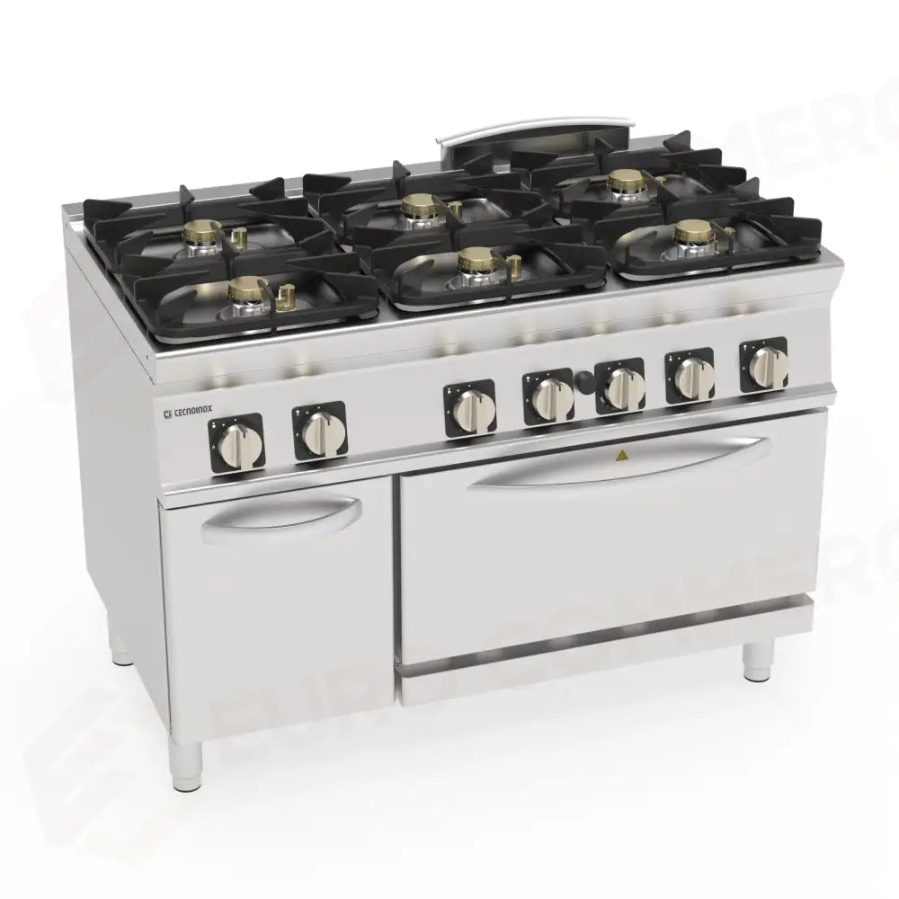 CUCINA GAS 6FUOCHI ERM. FORNO GAS GN2/1 - 713211 - TECNOINOX