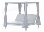 DAYBED IN ALLUMINIO - CUSCINI IN PVC GRIGIO CHIARO - BIANCO