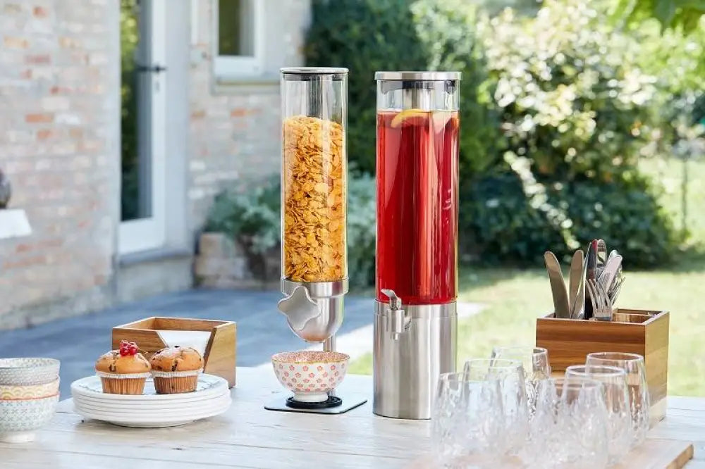 DISPENSER CEREALI ACCAIO/TRASPARENTE - 1,8L - P5102 - LEONE - VETRO