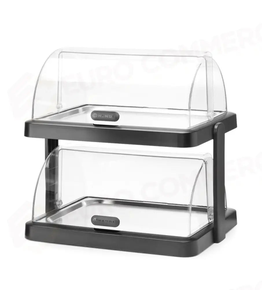 DISPLAY DI RAFFREDDAMENTO DOPPIO ROLL-TOP DUO UNIQ DESIGNED BY ROBERT BRONWASSER NERO 480X - HENDI