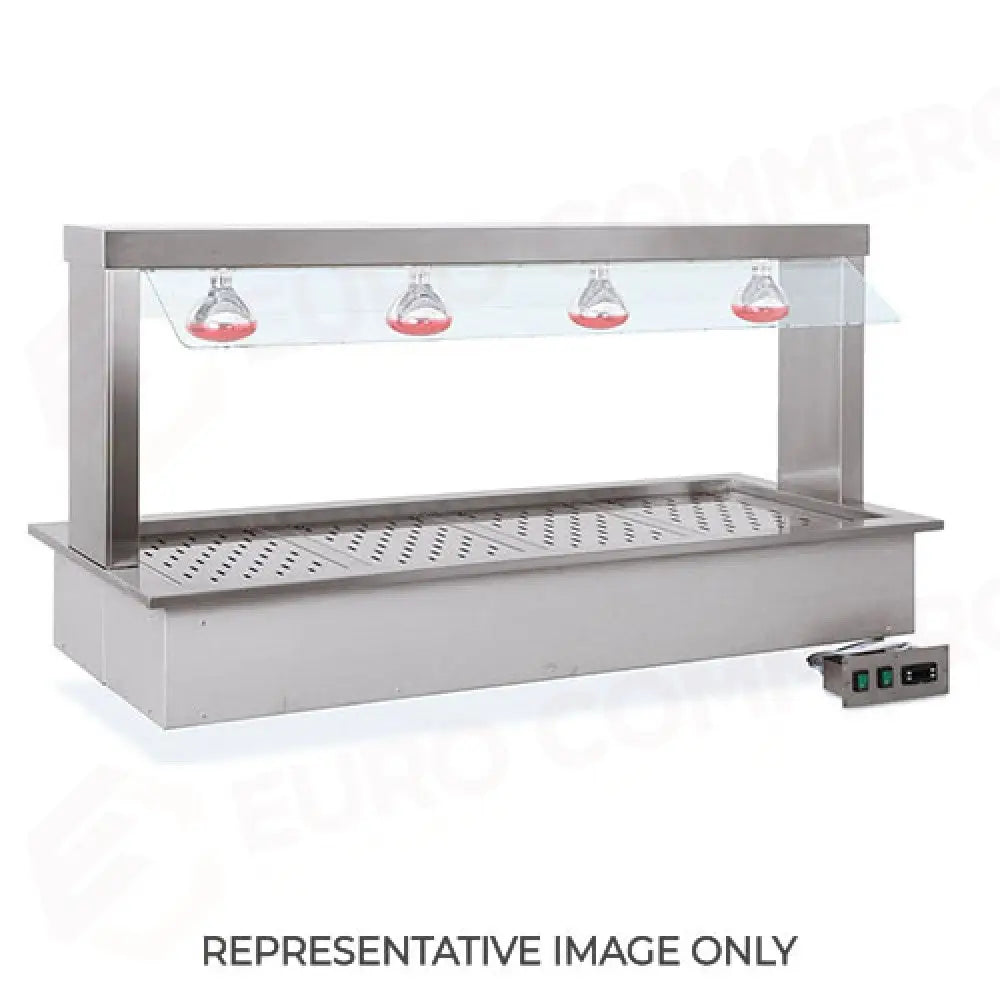 DROP-IN CALDO GN 2/1 - PARAFIATO FISSO - LAMPADE A INFRAROSSI - 6990.2L - METALCARRELLI - CARRELLI