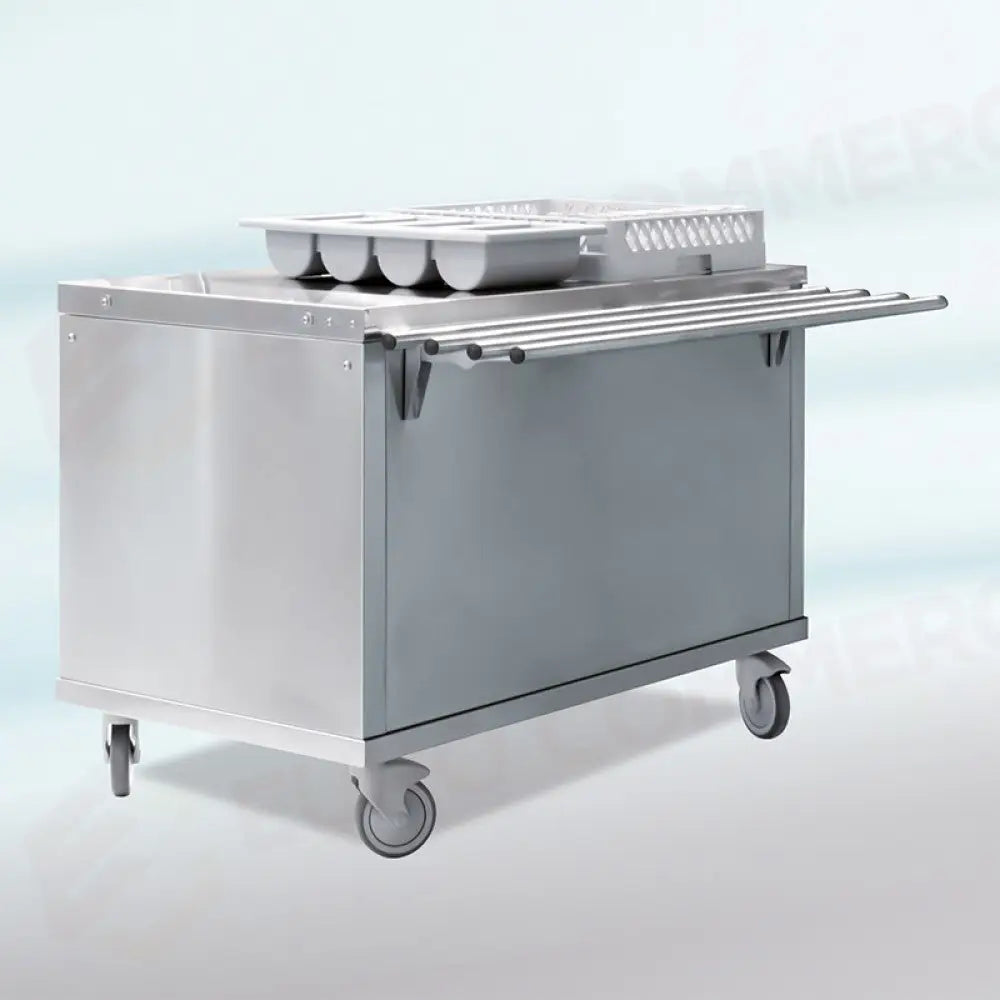 ELEMENTO NEUTRO 2 X GN 1/1 CON BANCALINA RUOTE 2 FRENATE - 6702N-P - METALCARRELLI - CARRELLI