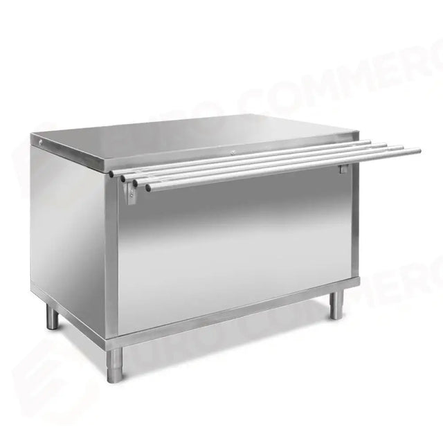 ELEMENTO NEUTRO 3 X  GN 1/1 CON BANCALINA SCORRIVASSOI E RIPIANO SUPERIORE LISCIO, SU PIEDI - 6703N - METALCARRELLI
