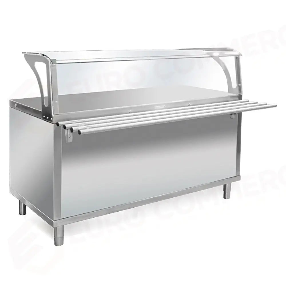 ELEMENTO NEUTRO 3 X GN 1/1 CON PARAFIATO E BANCALINA MANIGLIA DI SPINTA SU RUOTE 2 CON FRENO - 6703N-RM - METALCARRELLI