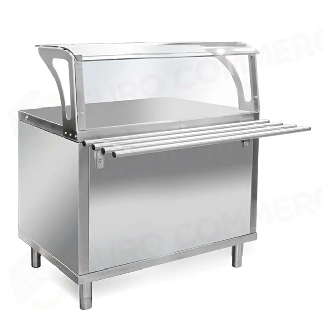 ELEMENTO NEUTRO 3 X GN 1/1 CON PARAFIATO SERVIZIO BAMBINI E BANCALINA SCORRIVASSOI, SU PIEDI - 6703NH - METALCARRELLI