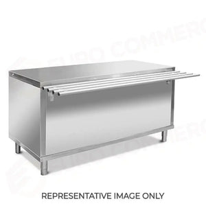 ELEMENTO NEUTRO 4 X GN 1/1 CON BANCALINA MANIGLIA RUOTE 2 FRENATE - 6704N-P - METALCARRELLI - CARRELLI