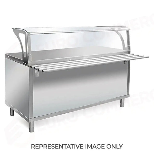 ELEMENTO NEUTRO 4 X GN 1/1 CON PARAFIATO E BANCALINA, MANIGLIA, RUOTE, 2 FRENATE - 6704N-RM - METALCARRELLI